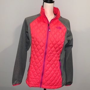 North Face Girls Orange Quilted Jacket Size XL/18
